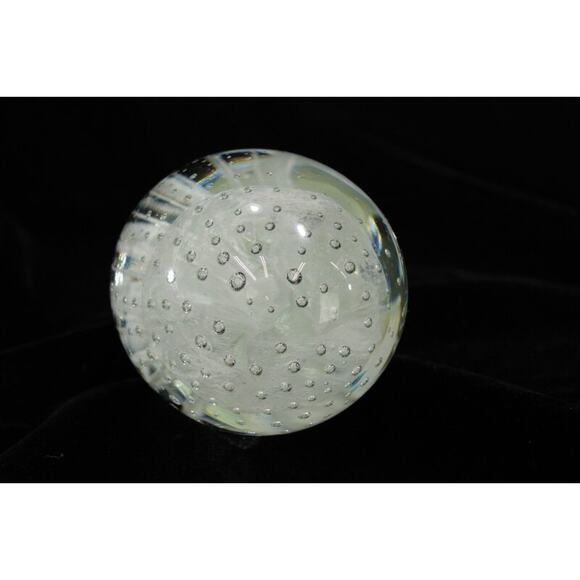 Clear Glass Paperweight Jellyfish Controlled Bubbles 5" Seaside Cottagecore Naut - Picture 4 of 10